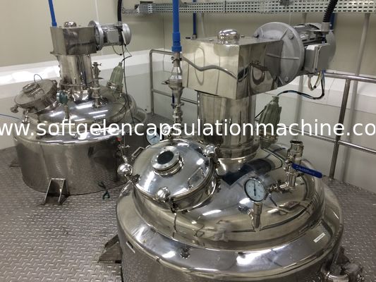 800L Softgel / Paintball Gelatin Melting Tank With Water Bath Heated and mixer